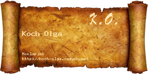 Koch Olga névjegykártya